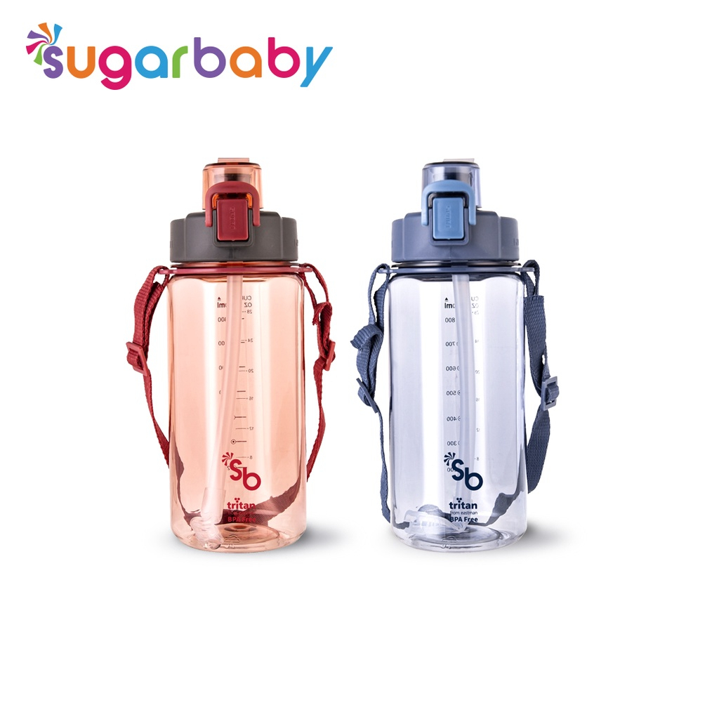 Sugar Baby Tritan Fit Bottle 2in1 (Crystal) 1050 ML / Botol Minum Sugar Baby