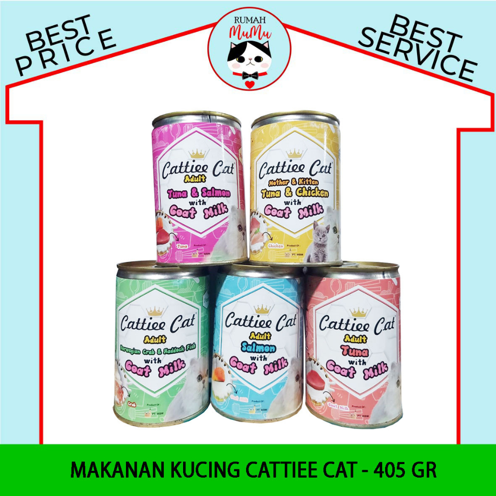 MAKANAN KALENG ANAK KUCING DAN DEWASA CATTIEE CAT 405 GR