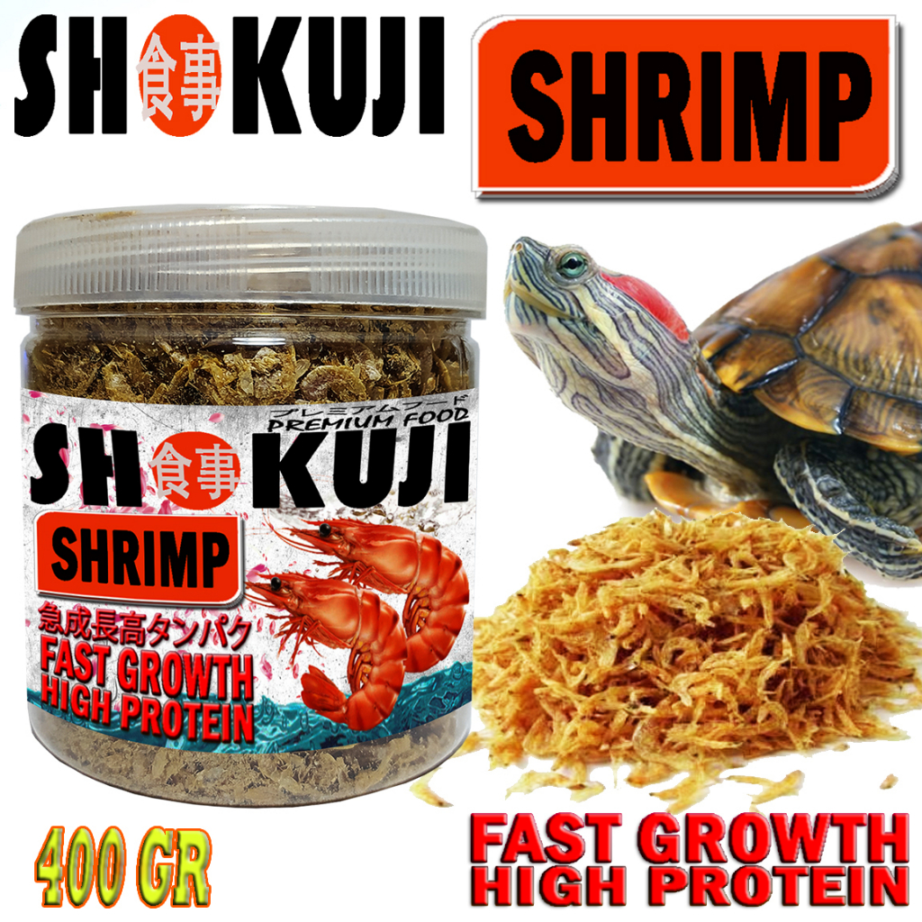120GR SHOKUJI SHRIMP UDANG KERING PAKAN REPTILE KURA AIR BRAZIL IKAN KEONG KELOMANG TURTLE FOOD BRAZ