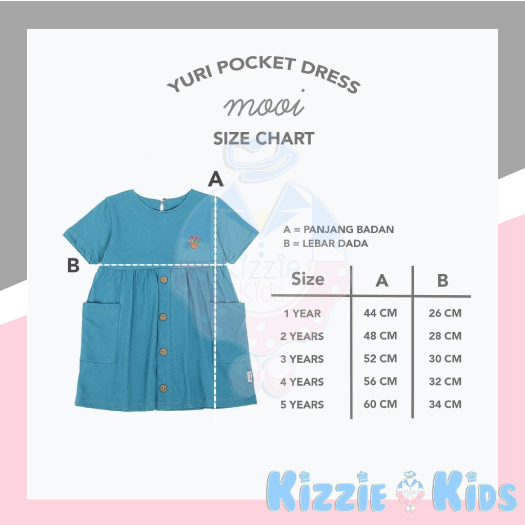 Mooi Dress Anak Perempuan Yuri Pocket Dress