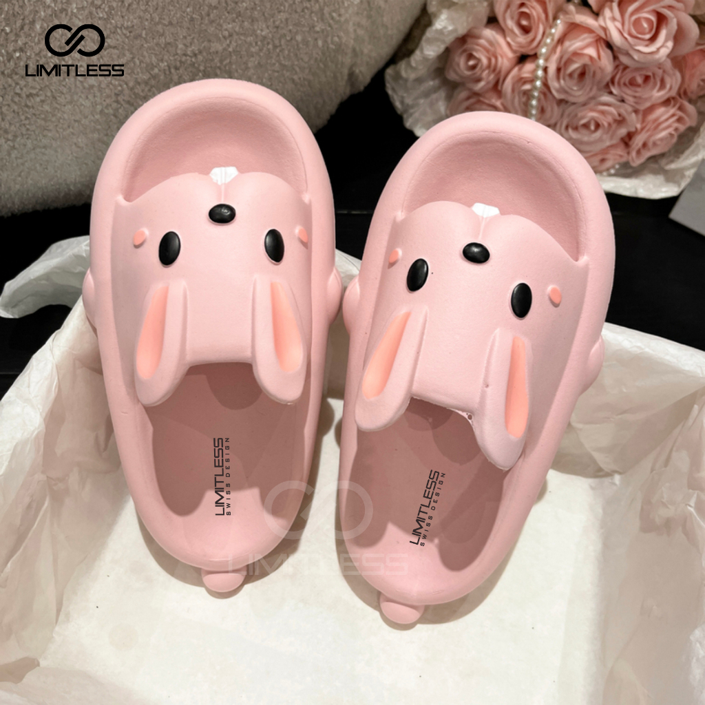 Sandal Kelinci Slip On Anak Perempuan Korea Premium Sendal Rabbit Anak Selop Cewek Nyaman Karakter BUNNY Terbaru 2023