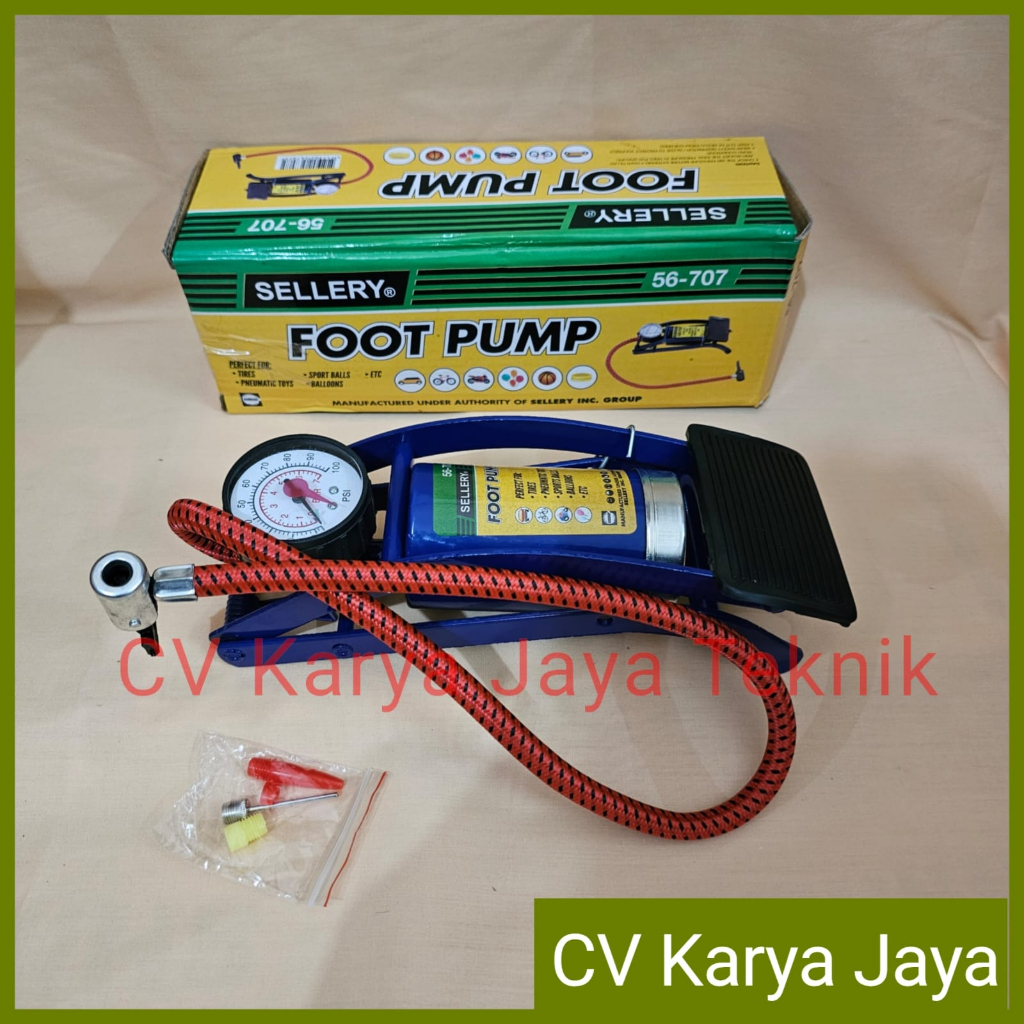 Pompa Sepeda Injak Sellery 1 Tabung / Pompa Ban Sepeda Injak