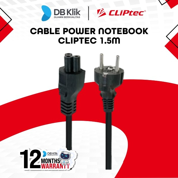 Kabel Power Notebook CLIPtec Tebal 1.5m - Notebook Cable Power 1.5m