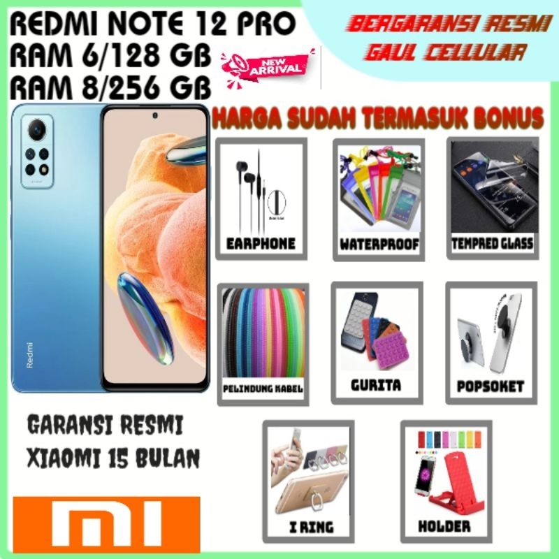 REDMI NOTE 12 PRO 6/128GB 8/256GB |REDMI NOTE 12PRO GARANSI RESMI|REDMI NOTE 12 PRO 5G