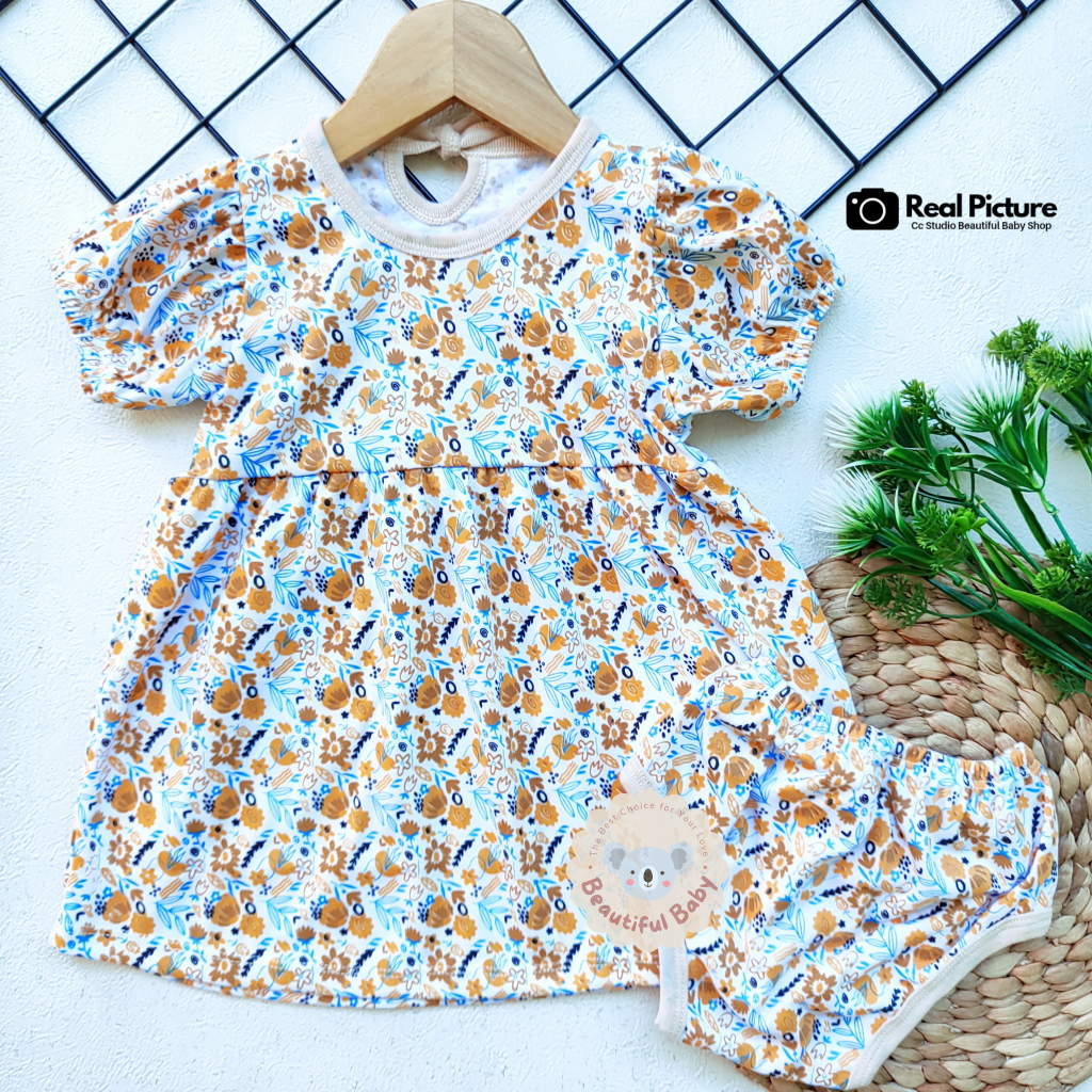 Dress Bayi Perempuan Motif Kupu Bunga / Gaun Rok Baju Bayi Perempuan  Merk Rifky / Baju Bayi Perempuan - Baby.ou