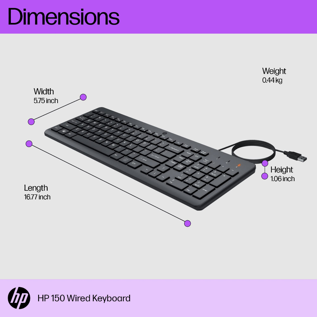 KEYBOARD HP 150 WIRED