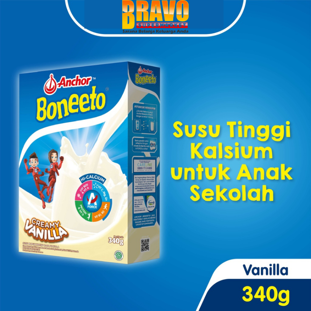 

Bravo Bojonegoro - Boneeto Susu Bubuk Anak Sekolah Creamy Vanilla & Yummy Choco 340GR - Nutrisi Pertumbuhan Anak untuk Daya Pikir dan Tubuh Aktif