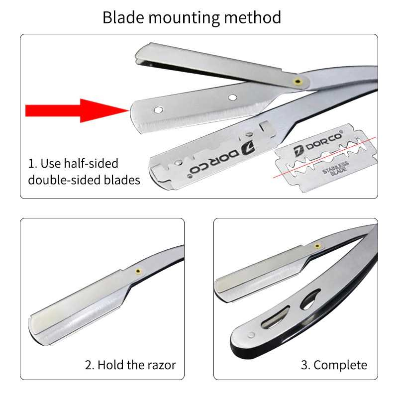 Gagang Pisau Cukur Lipat Barber Razor Shaving Knife Piso Cukur Jenggot Desain Portable Material Stainless Steel