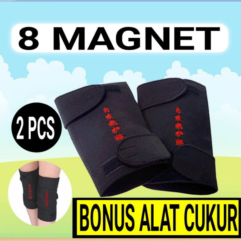 2 Pcs Terapi Nyeri Lutut 8 Magnetic Pria Wanita Deker Sabuk Kesehatan Pelindung Kaki Koyo Pinggang L