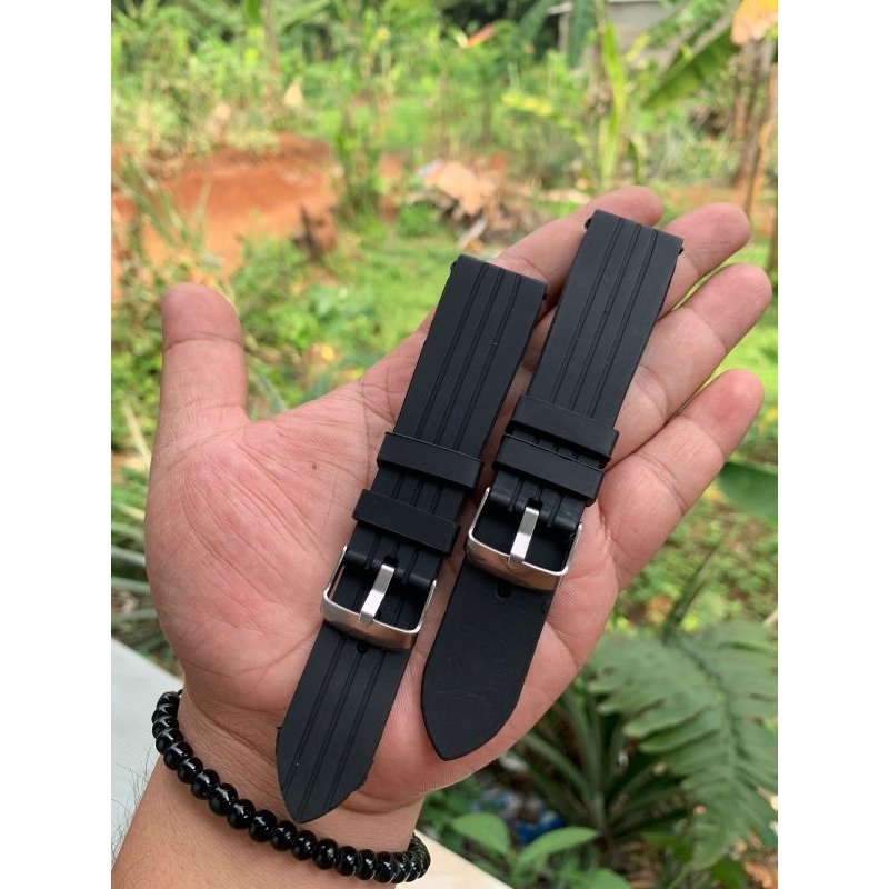 Strap tali jam tangan karet rubber lembut size 22mm new model