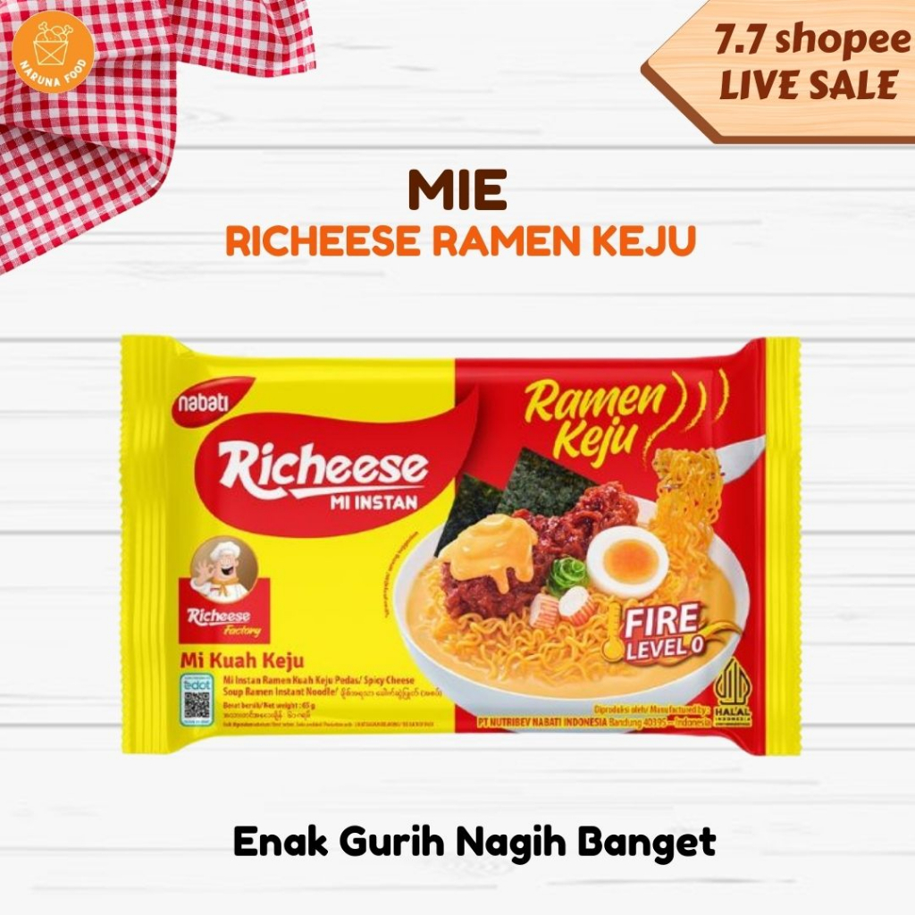 PROMO 12 12 Mie Richeese I Mie Keju Richeese I Mie Goreng Keju Fire Level 0 - Level 3