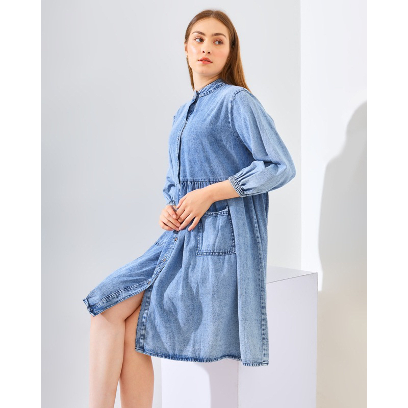 DORA TUNIK DRESS JEANS DOUBLE POCKET / DORA TUNIK DRESS JEANS SAKU