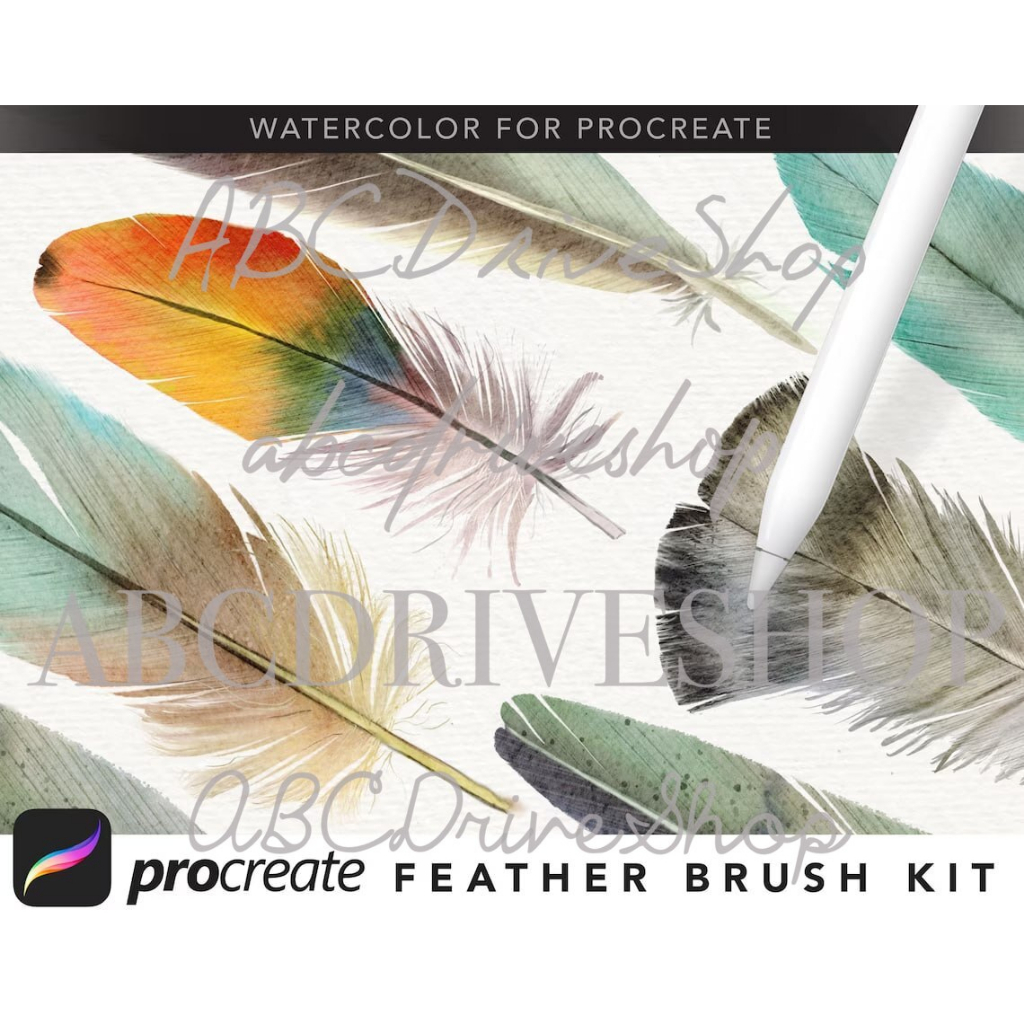 Procreate Brush - Watercolor Feather Brush Kit for Procreate