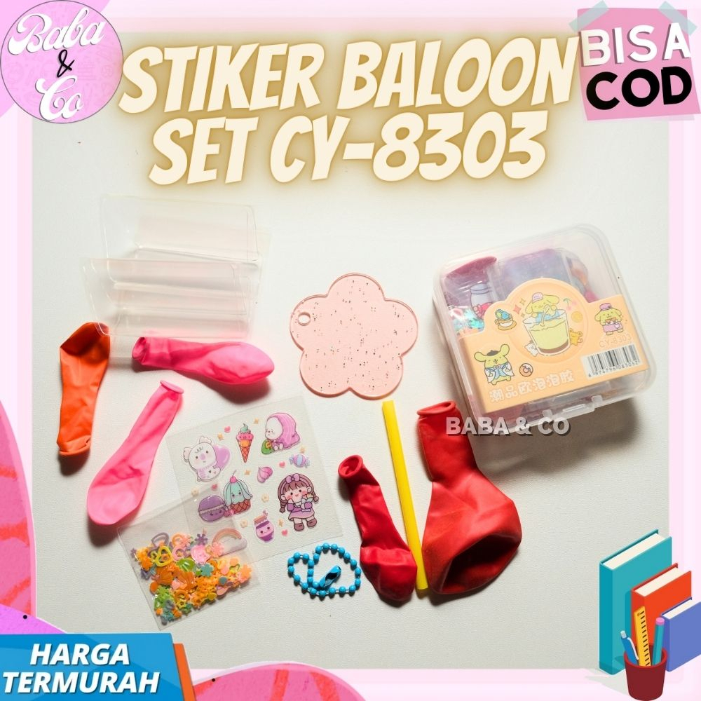 

PAKET STIKER BALON SET CY-8303 MAINAN DIY BALOON STICKER CY 8303 COD MAINAN KREATIFITAS BALON DIY