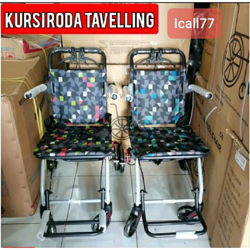 kursi roda lipat Traveling + TAS kursi roda