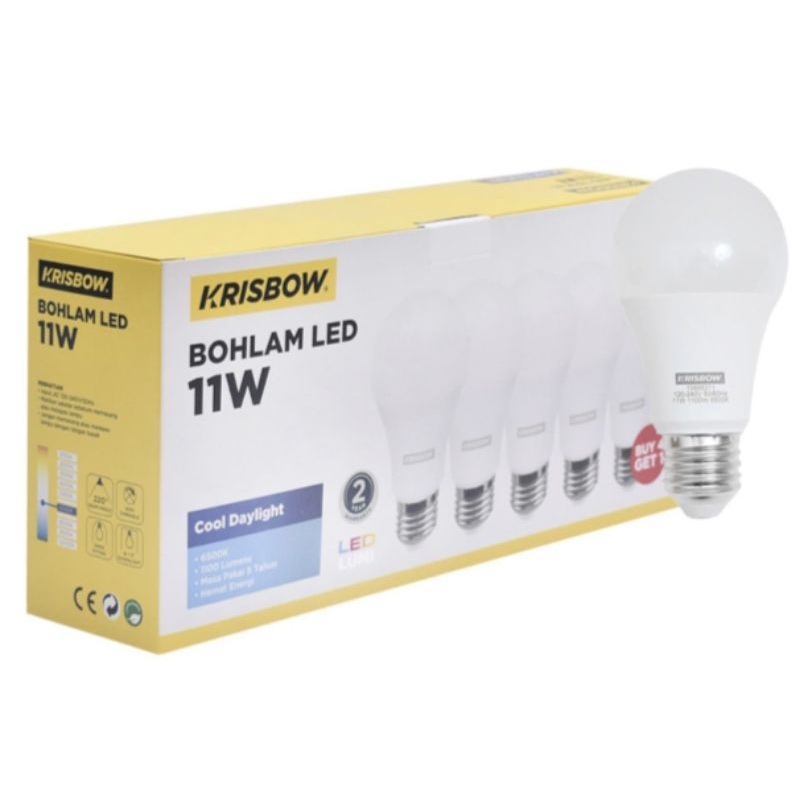 Lampu bohlam LED KRISBOW 11 WATT isi 5