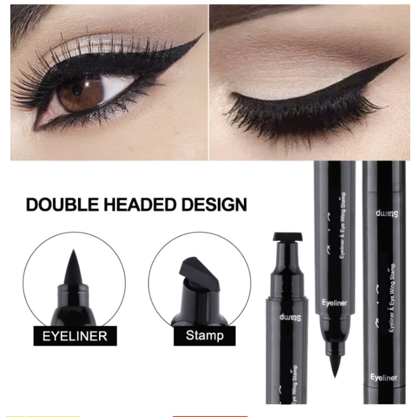 ORIGINAL EYELINER STAMP 2 IN 1 WATERPROOF LIQUID AMY'S DIARY EYELINER PENSIL WATERPROOF UKURAN STAMP SMALL