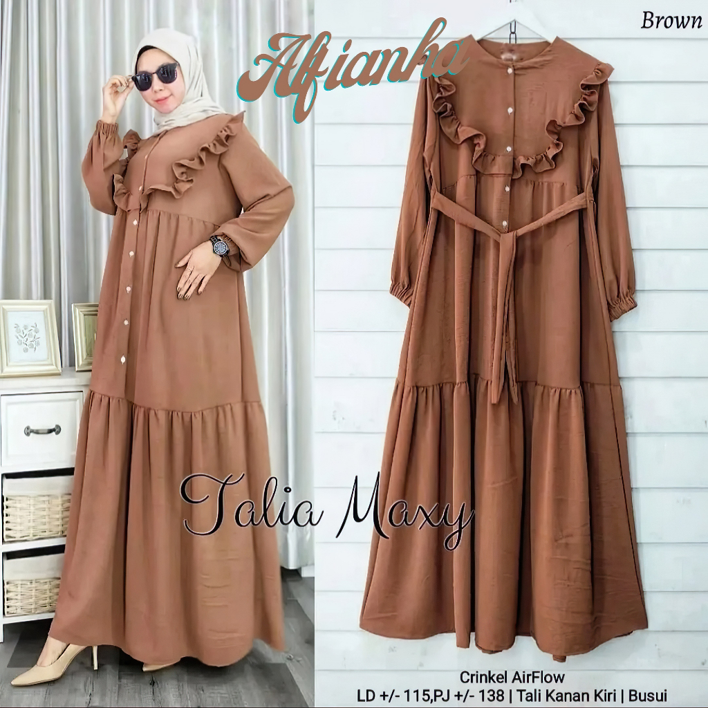 Alfianha Gamis Crinkle Airflow Premium Model Terbaru Ld110 Pb135