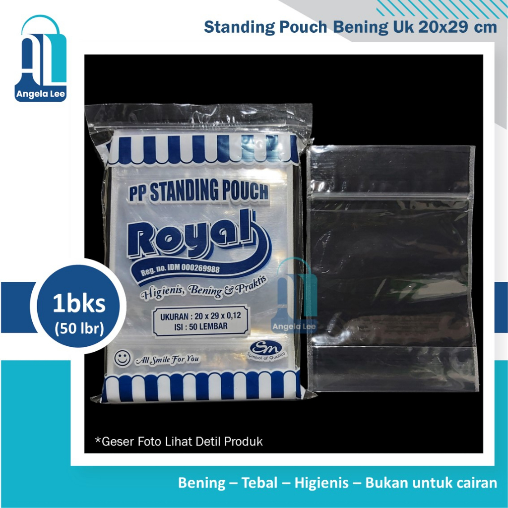 Standing Pouch 20x29 / Plastik Klip Ziplock Kemasan Berdiri Bening Tebal