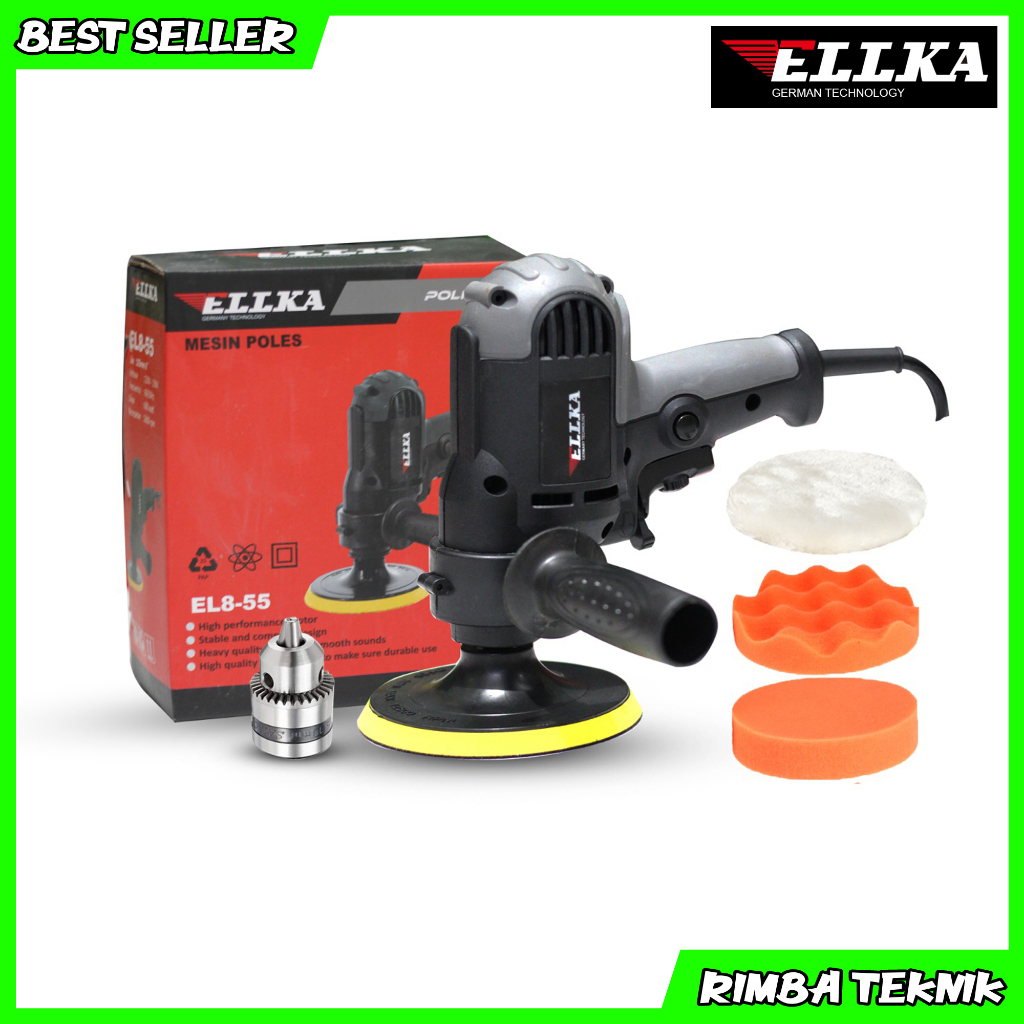 Polisher Machine / Mesin Polisher / Mesin Poles ELLKA EL8-55 Free Kepala Bor 10mm