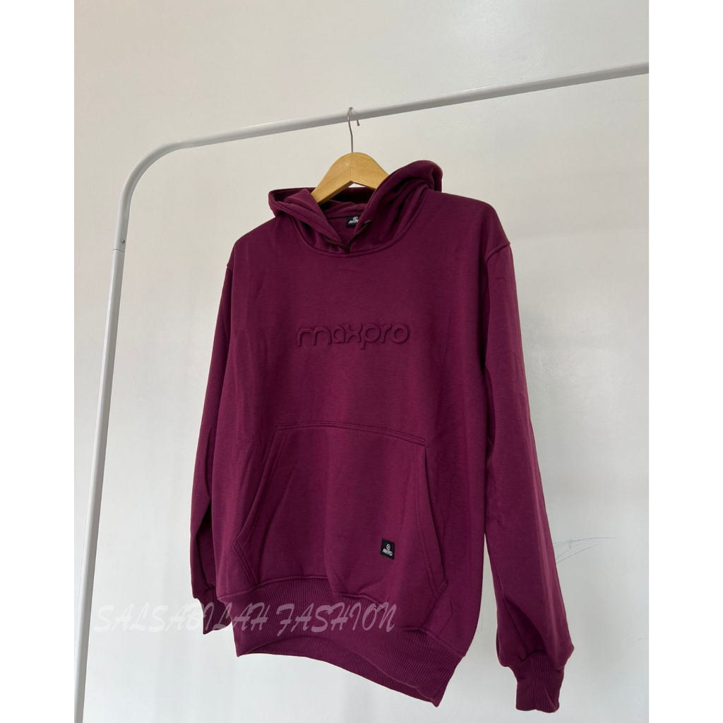 MAXPRO EMBOS Jaket Sweater Distro - Sweater Hoodie Pria Dan Wanita Flece Tebal