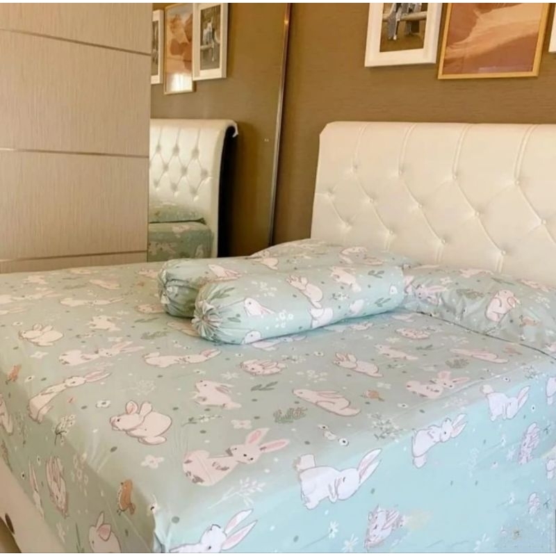 Bedcover Set || Bedcover Set Sprei Anti Geser | Bedcover Katun Lokal premium