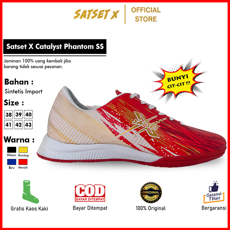Sepatu Futsal Satset X Original 100 Sport Station Official Shop Size 38 Hitam
