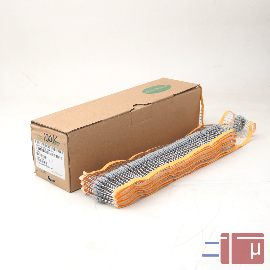 x10 Resistor 100K 1W Metal Oxide 5% Taiwan Kaki Tembaga