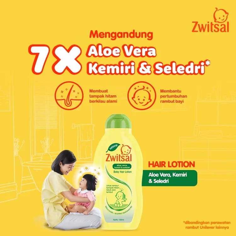 ZWITSAL BABY HAIR LOTION PERAWATAN RAMBUT BAYI ALOEVERA KEMIRI SELEDRI Melebatkan 200 ml