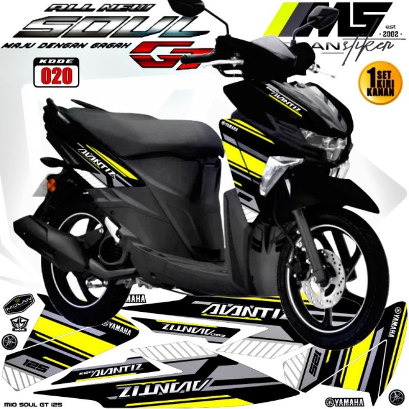 Decal Sticker Striping Variasi Mio Soul Gt 125 2015-2023 New Yamaha Mio Soul Gt 125 Led Yamaha Ego A