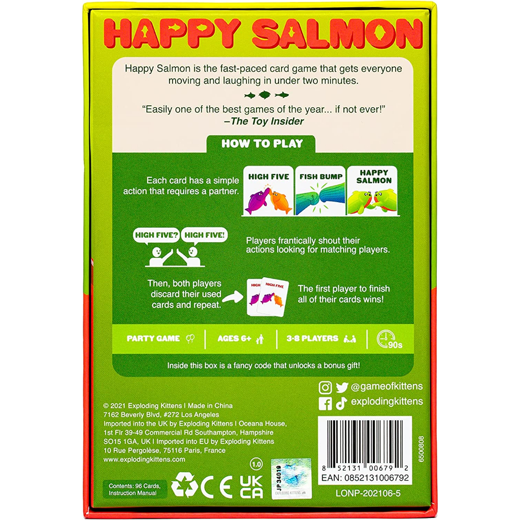 Happy Salmon Card Game Boardgame Happy Salmon