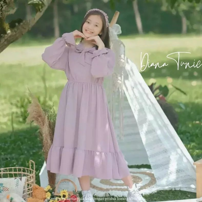 DIANA TUNIK KIDS PAKAIAN MUSLIM ANAK PEREMPUAN UMUR 11 SAMPAI 13 TAHUN DIANA TUNIK ANAK TERBARU 2023 BAHAN CRINKLE AIRFLOW DRESS ANAK TREND MODEL KEKINIAN OOTD KOREAN STYLE KIDS ELEGANT