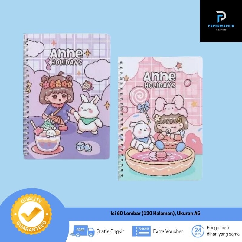 

notebook a5 anne holidays/notebook a5 lucu