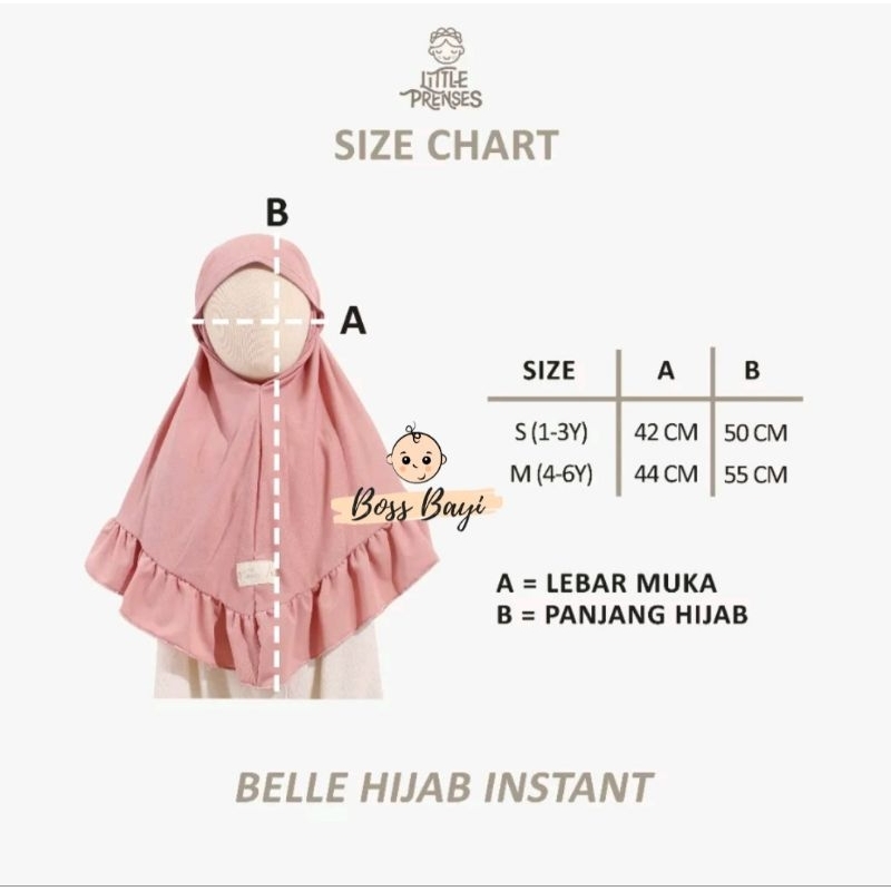 LITTLE PRENSES - Belle Hijab Instant / Jilbab Instan Anak Perempuan