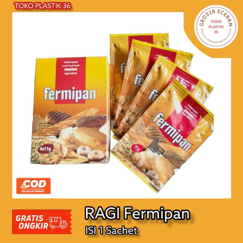 

TokoPlastik36 - Ragi Fermipan Sachet 11gram Fermipan Instan Per 1 Sachet