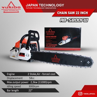 MESIN CHAINSAW REDFOX 5800 MESIN POTONG KAYU BABAT POHON 22&quot; BAR TURBO / MESIN GERGAJI KAYU TEBANG POHON / TERLARIS / MURAH