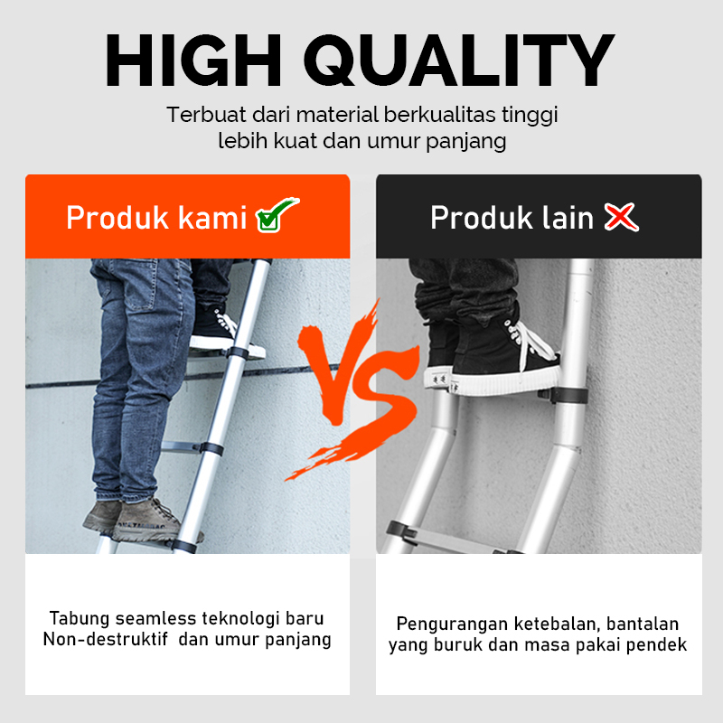 Tangga Lipat Portable DTZ3 Tangga Aluminium Teleskopik Single Double Best Quality Ukuran 5m (250cm+250cm)