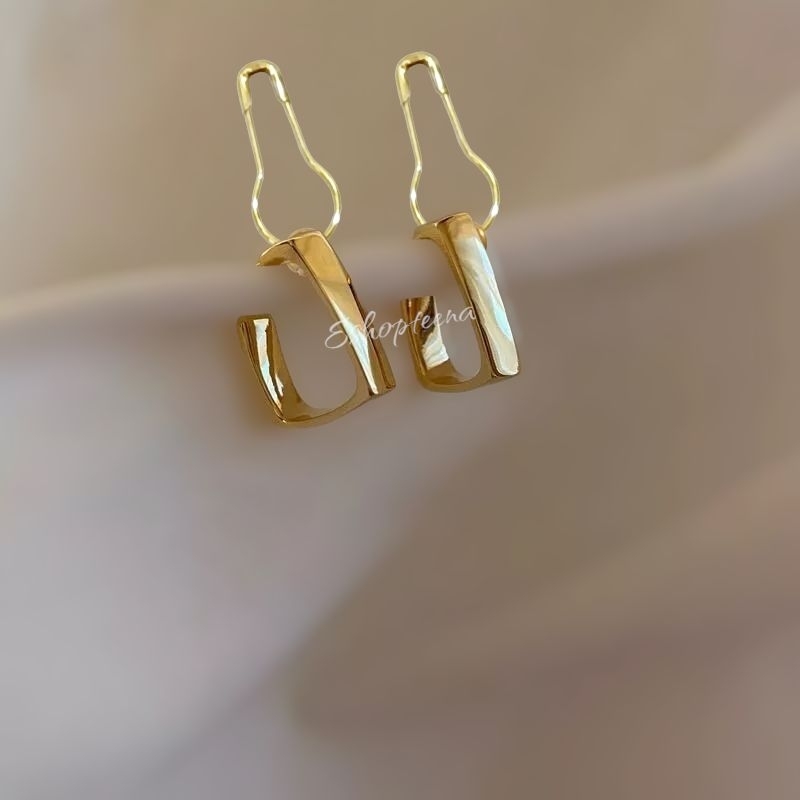 A15 anting hijab segi besi gold silver_anting jilbab