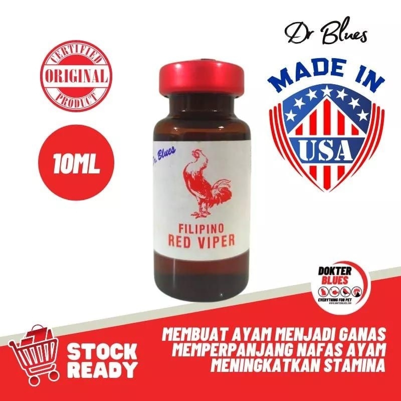 Dr.blues RED VIPER ORIGINAL USA Doping Ayam Petarung - Khusus Ayam Bangkok Aduan - Doping Ayam