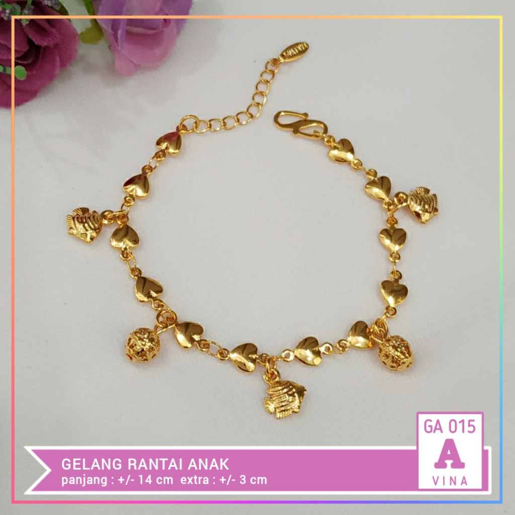 Gelang xuping gelang anak rantai jurai perhiasan lapis emas gold GA 015