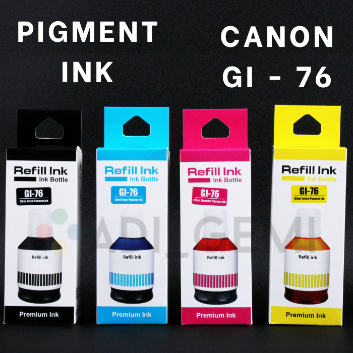 Tinta PIGMENT Canon GI-76 B-170ml CMY-135ml - GX6070 GX7070
