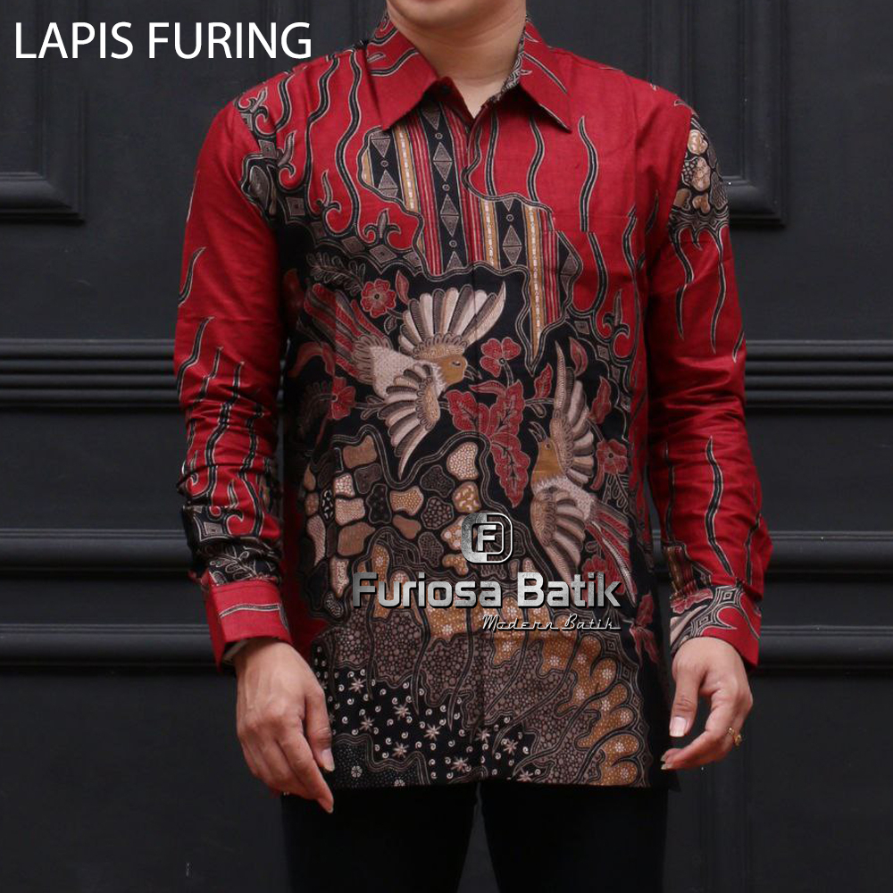 FURIOSA BATIK LAPIS FURING MERAKOREN Kemeja Batik Pria Full Furing Bahan Katun Halus Primisima