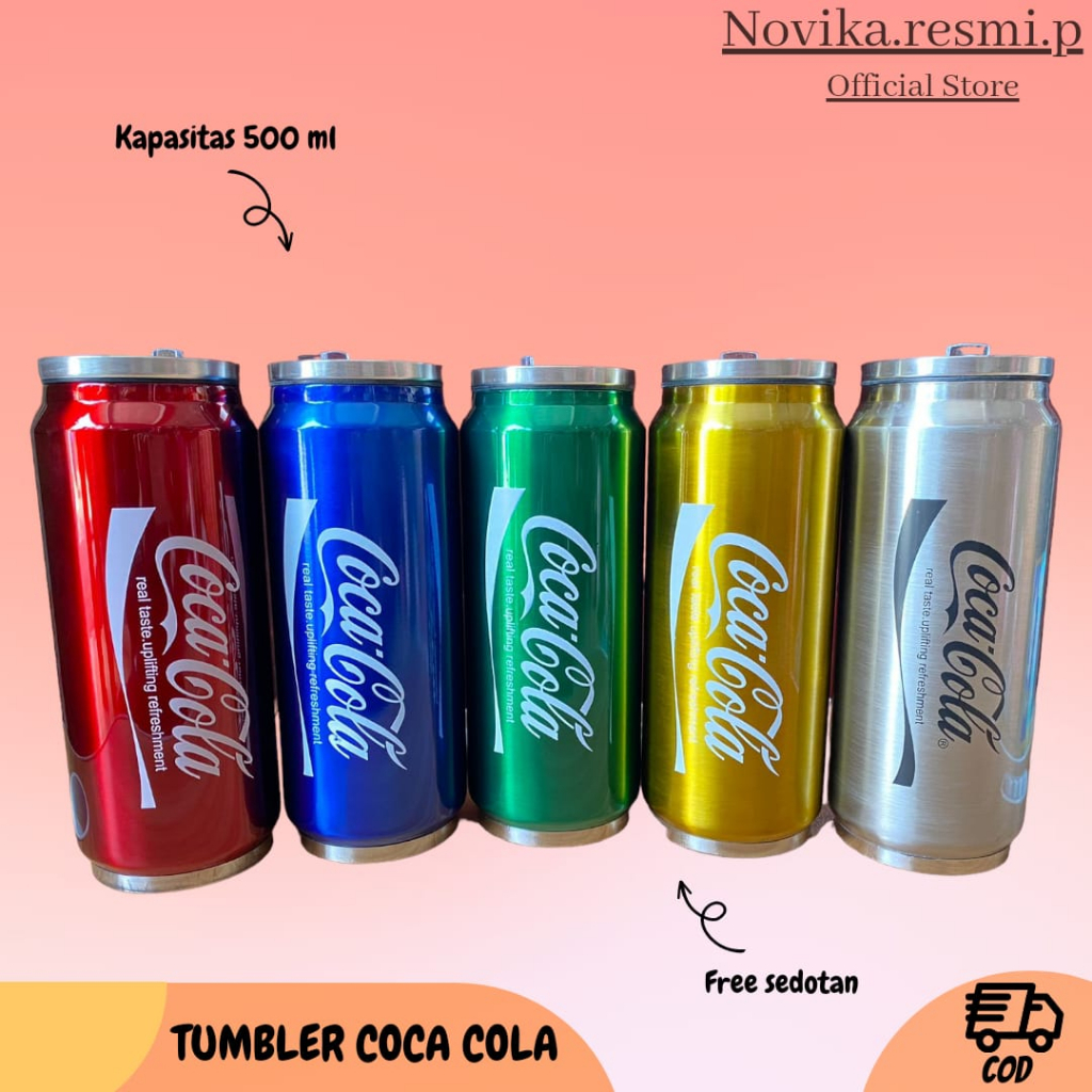 TUMBLR COCCA COLLA METALIC BOTOL AIR MINUM STAINLESS 500 ML TRAVEL SERBAGUNA BOTOL SPORT FREE SEDOTAN