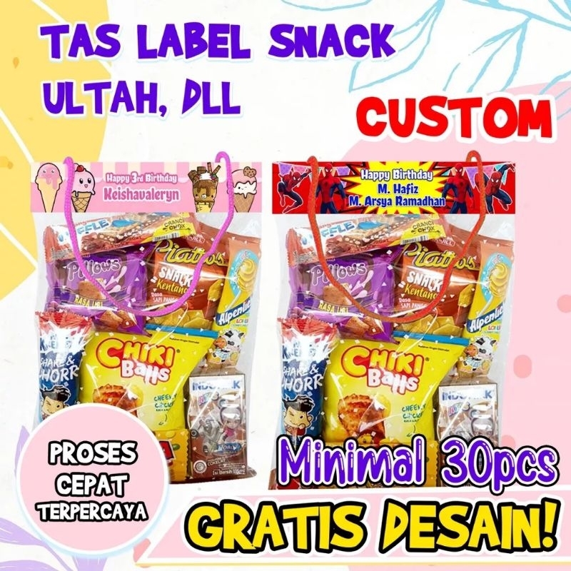 

Plastik Label/Plastik Snack Ulang Tahun Custom Nama Termurah