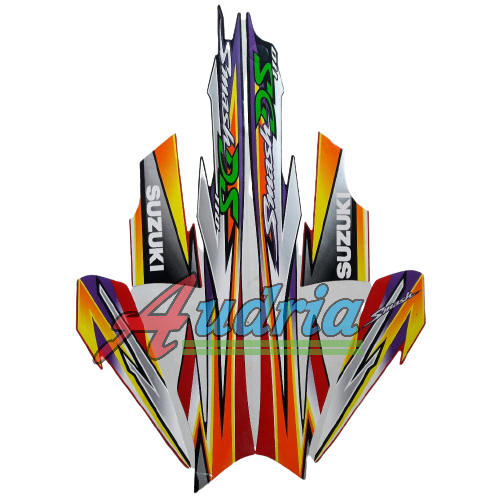 Striping sticker motor suzuki smash 110 ds hitam-merah
