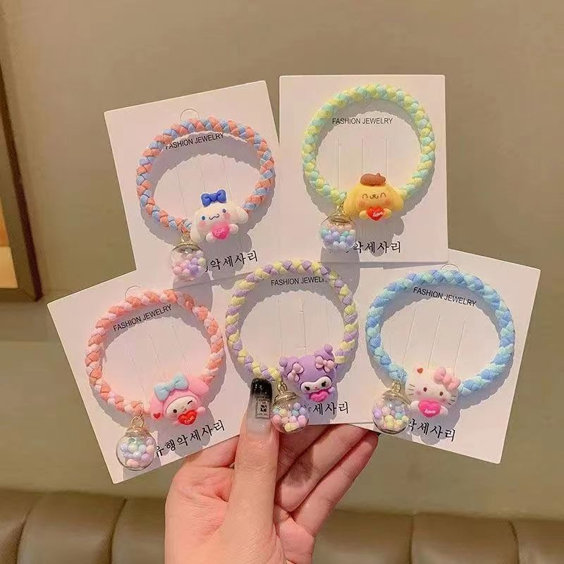 COD❤️Karet Rambut Cartoon Sanrio Hair Rope anak dan dewasa lucu korea Ikat rambut berwarna-A.one