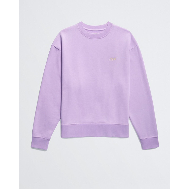 (PO KOREA) CALVIN KLEIN X JENNIE’S COLLECTION - WOMEN’S RELAXED FIT COTTON FRENCH TERRY CREWNECK SWE