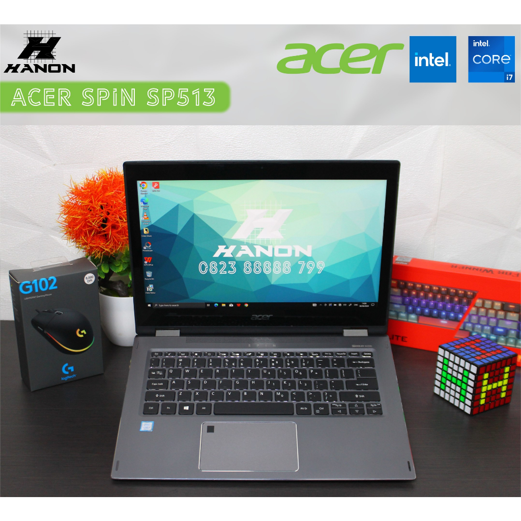 Laptop Acer Spin SP513 Super Slim 13.3 Inch FHD Touch i7 8565u Ram 8 Ssd 256GB Ultrabook Premium unt