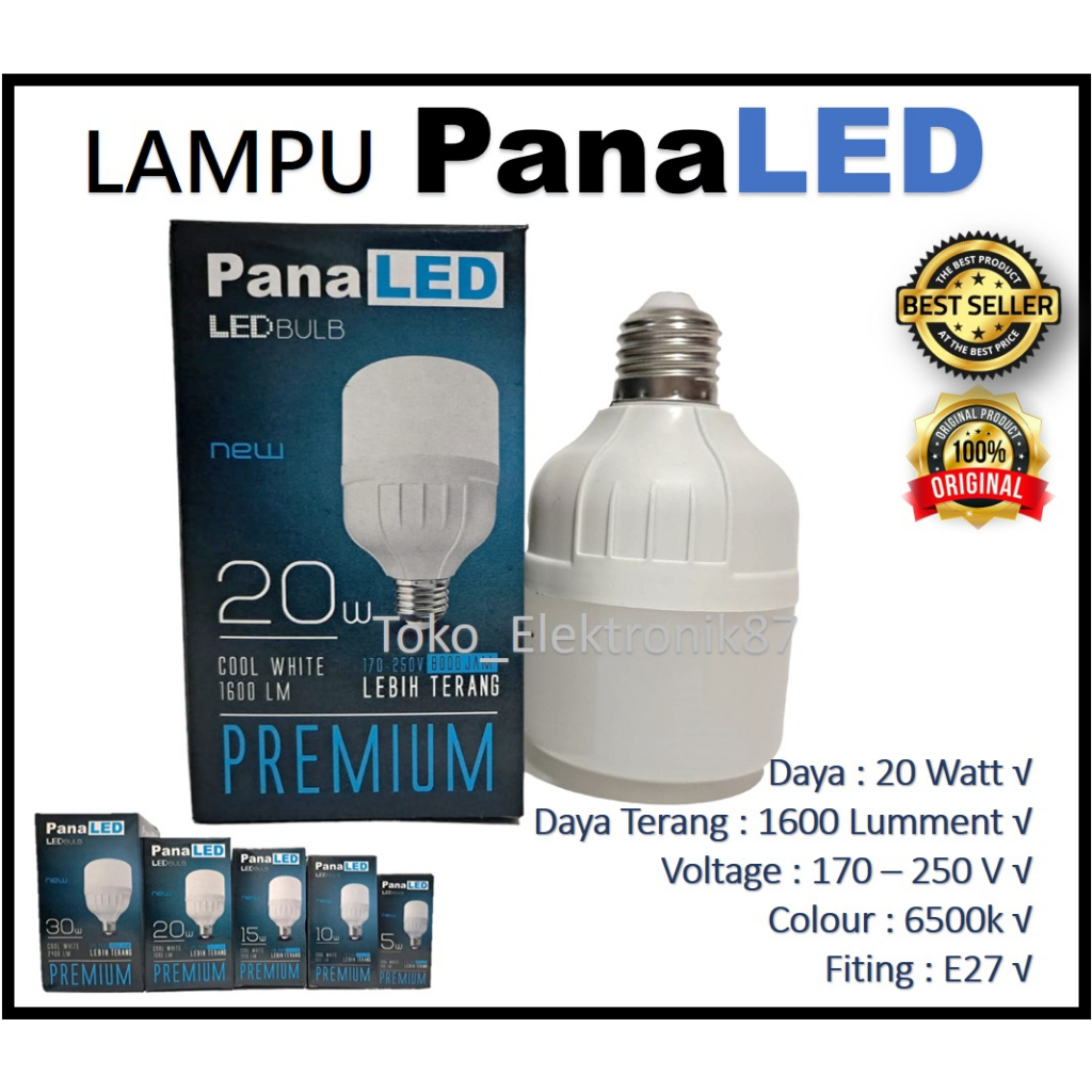 Lampu Led 20 Watt Panaled 20w model Tabung