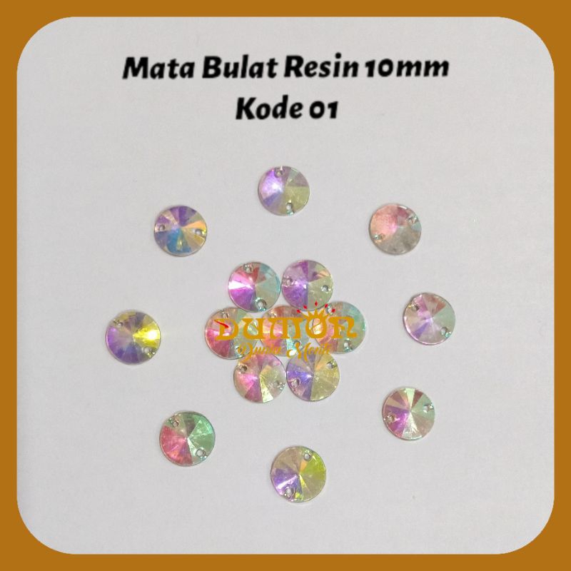 Monte Manik Payet Mata Bulat Resin 10mm